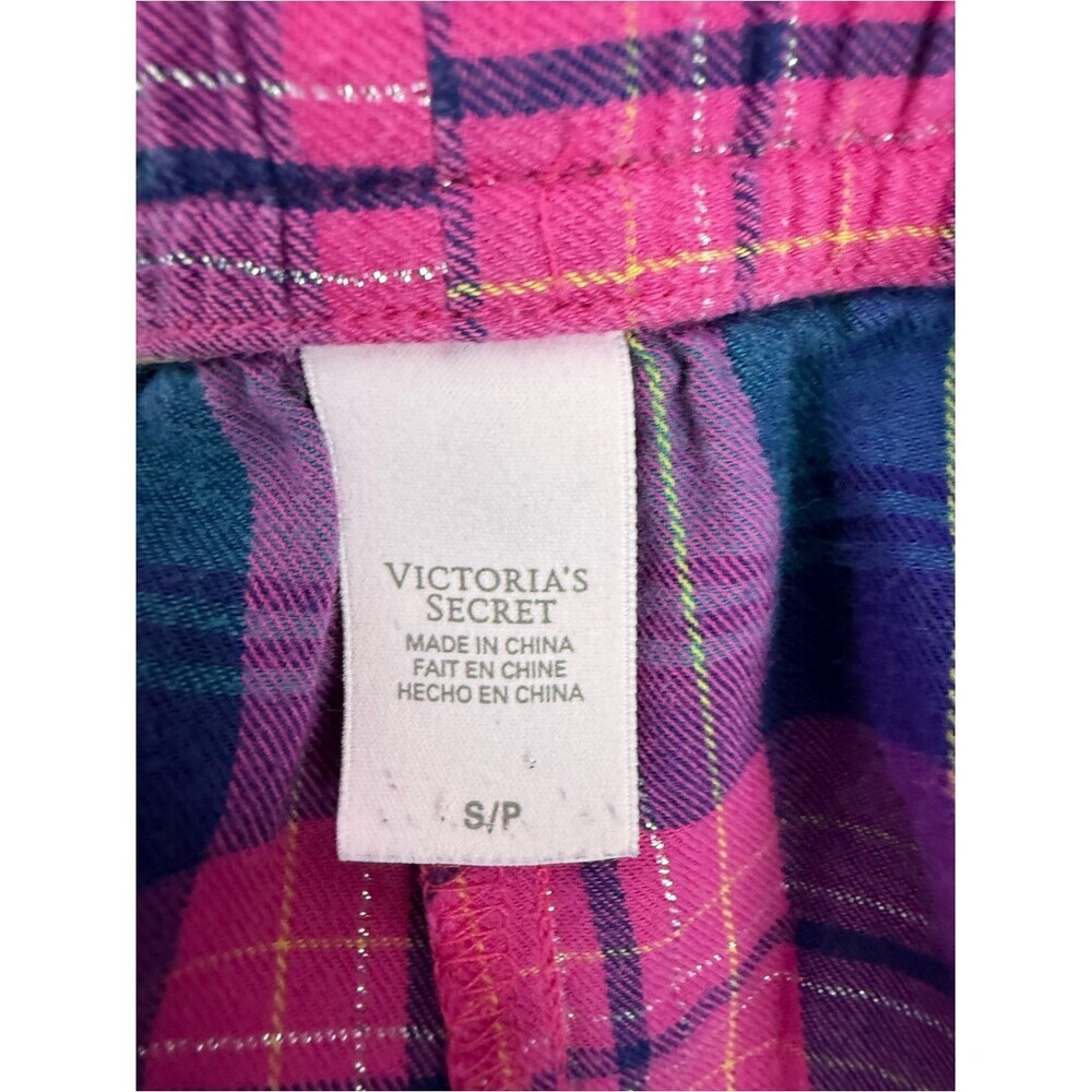 Victoria's Secret Pink and Blue Plaid pants Pajama Pants PJ - Picture 6 of 9